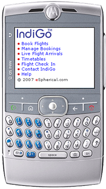 Figure 4: Mobile IndiGo Portal